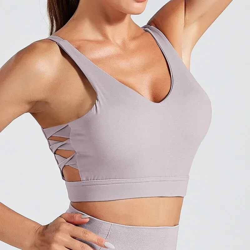 Women’s Fitness Shockproof Sports Bra - Crop Tank Top for High-Impact Workouts