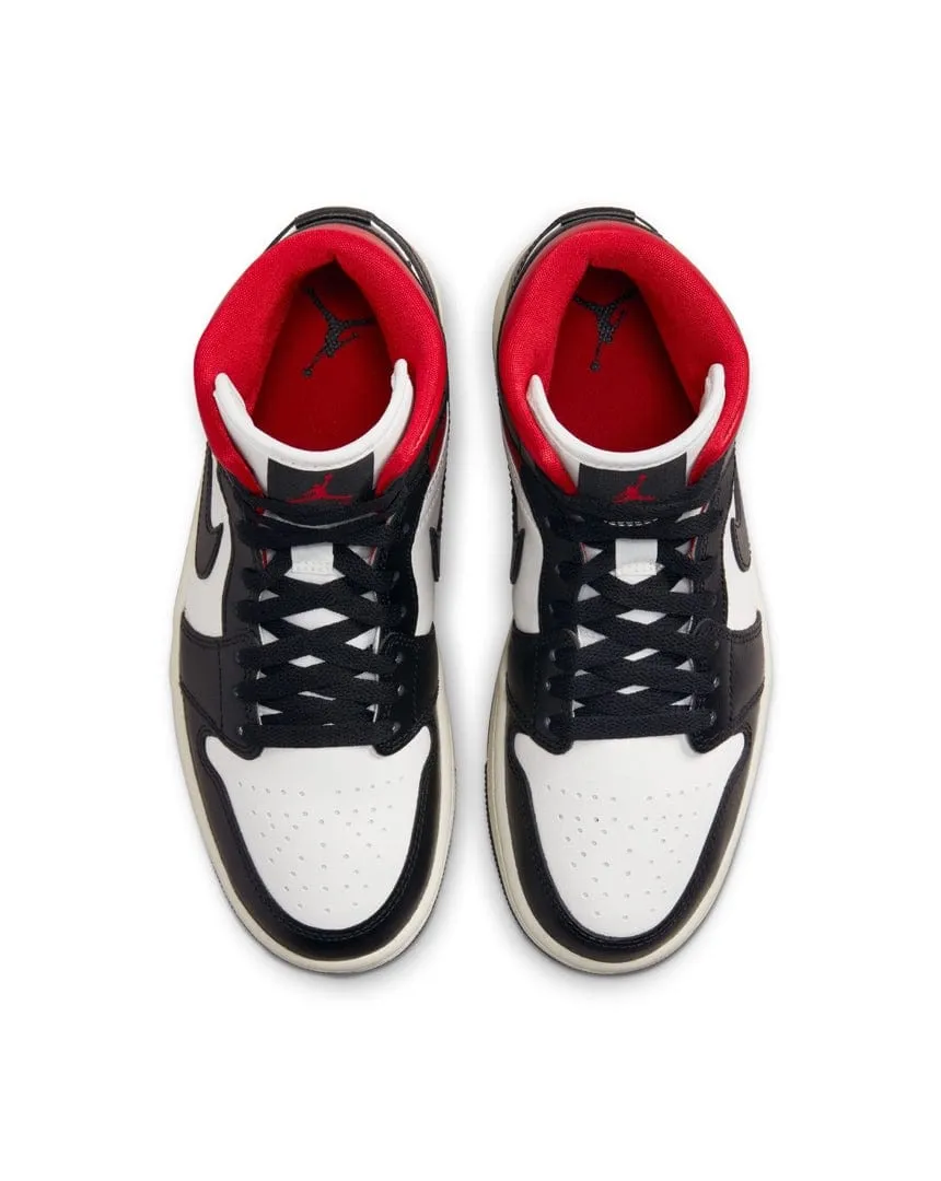 Women's Jordan 1 Mid - Black / Gym Red - Sail