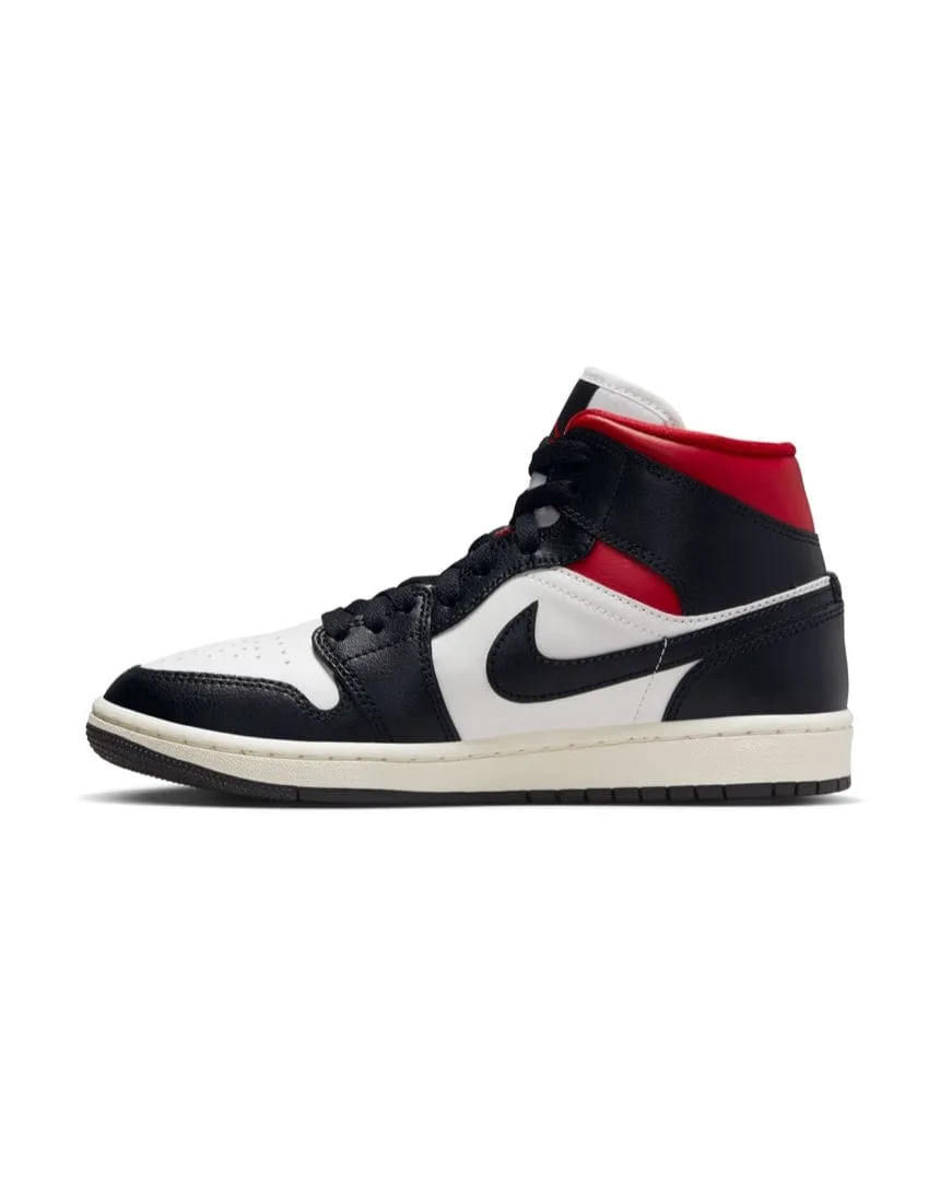 Women's Jordan 1 Mid - Black / Gym Red - Sail