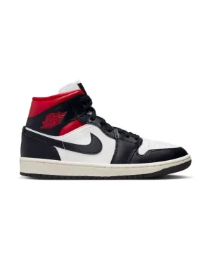 Women's Jordan 1 Mid - Black / Gym Red - Sail