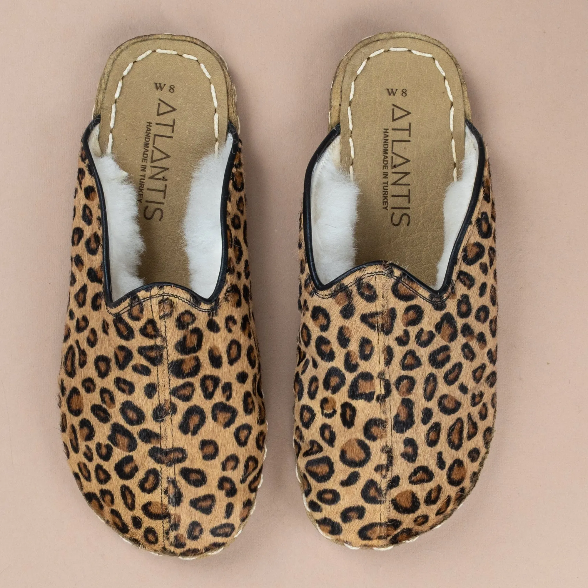 Women's Leopard Barefoot Shearlings