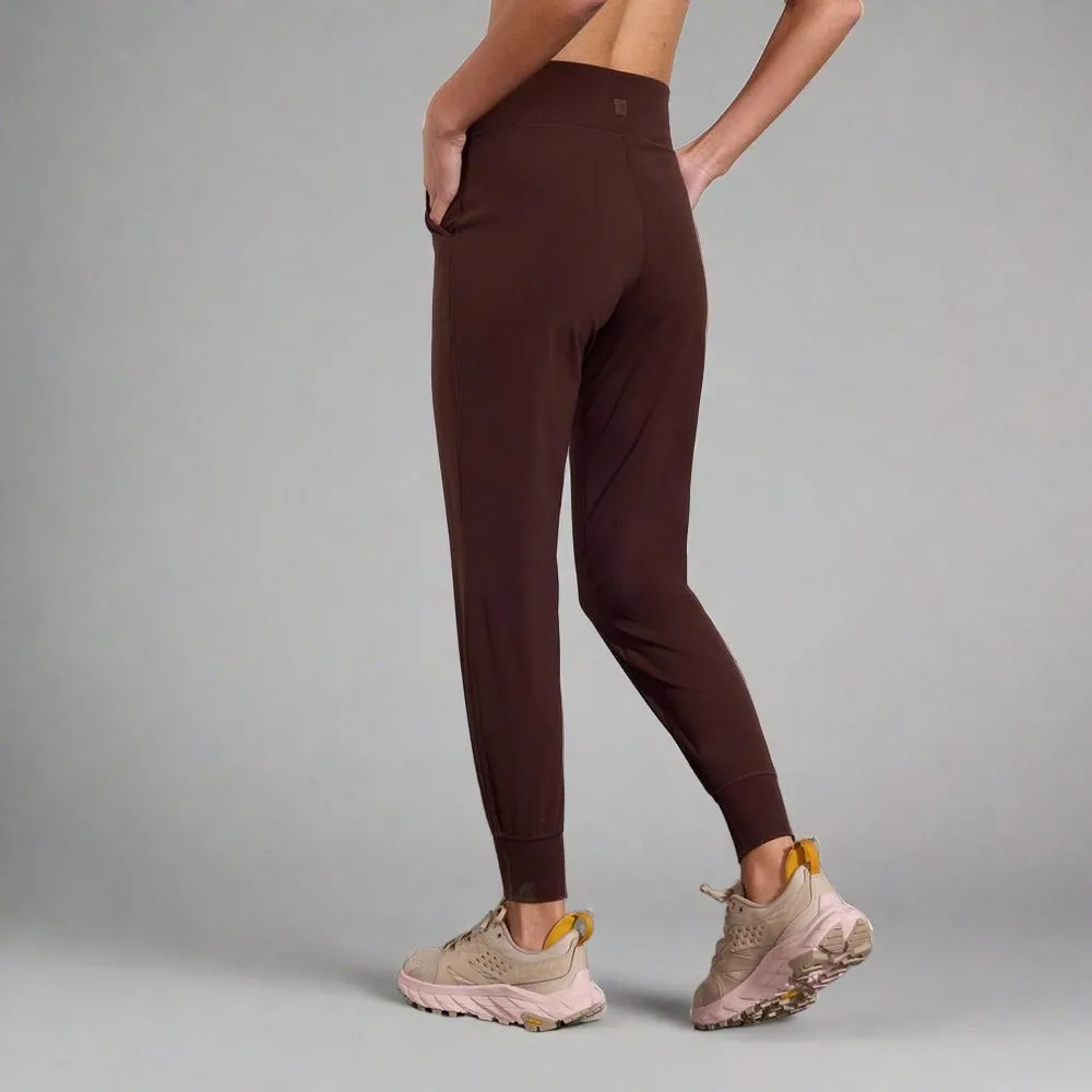 Womens Vital High-Waisted 28" Side Pocket Jogger - Chocolate Brown