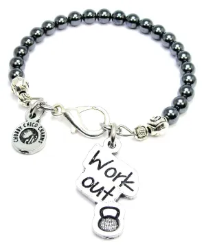 Work Out Hematite Glass Bracelet