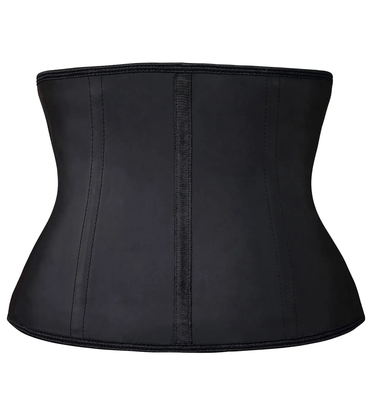 YIANNA Women Latex Short Torso Waist Trainer 9 Steel Bones 3 Row Hooks