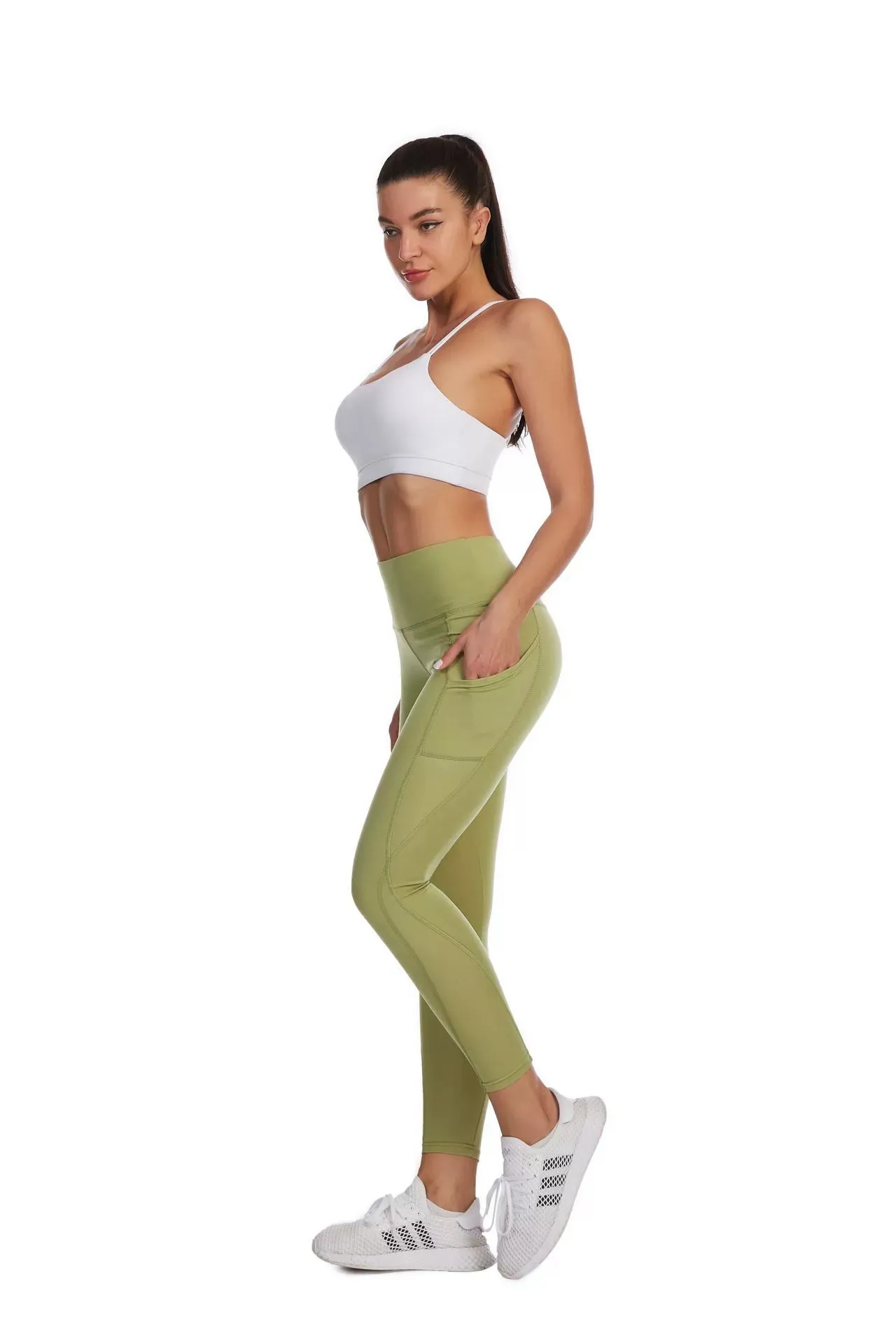 Yoga High Waist Hip Lifting Slim Fitness Legging Yoga Pan