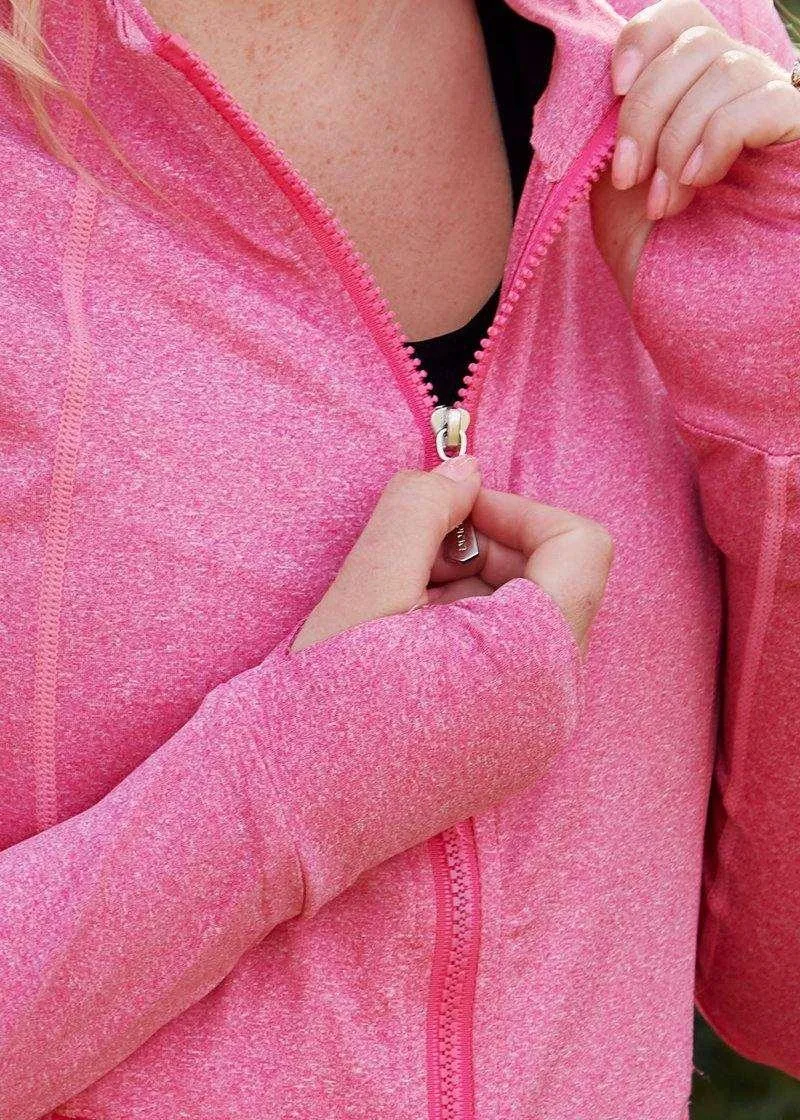 Zip Up Sports Jacket in Pink